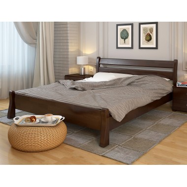 Кровать двуспальная 140x190 Венеция Arbor Drev дерево бук Орех Темный