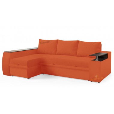Диван Угловой Соната 255х170 Еврокнижка Велюр Оранжевый Алоба (17) Киевский Стандарт