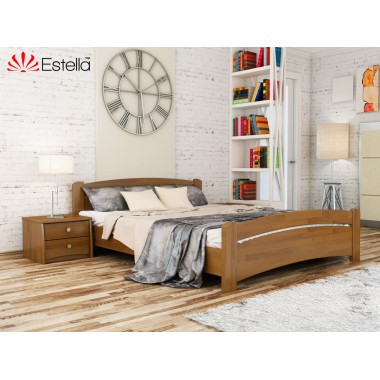 Кровать полуторная деревянная 120х200 Estella Венеция Орех Светлый (Щит-103) Л2.5