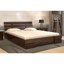 Кровать двуспальная 140x190 Дали Люкс Arbor Drev дерево бук Орех Темный
