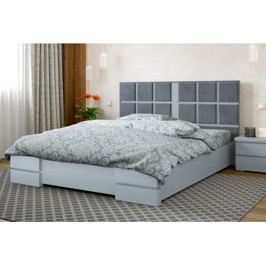 Кровать двуспальная 180x190 Прованс с подъемным механизмом Arbor Drev дерево бук Серый