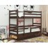 Двухъярусная кровать с Ящиками 90х190 и бортиком защитным внизу Wellmebely Соня Трансформер сосна Орех Темный Л6