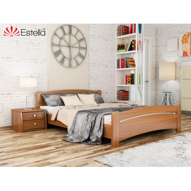 Кровать полуторная деревянная 120х200 Estella Венеция Ольха (Массив-105) Л2.5