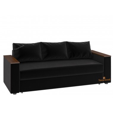 Диван Прямой Фокус-2 235х100 Еврокнижка Велюр Черный Алоба (36) Киевский Стандарт