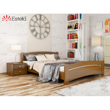 Кровать полуторная деревянная 120х200 Estella Венеция Орех Светлый (Массив-103) Л2.5