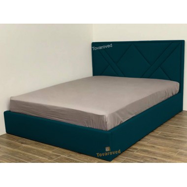 Кровать двуспальная Астра 180x190 Mebel-Day с подъемным механизмом Велюр Аквамарин Флокс (88)
