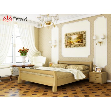 Кровать полуторная деревянная 120х200 Estella Диана Бук (Массив-102) Л2.5
