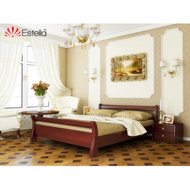 Кровать полуторная деревянная 120х200 Estella Диана Махонь (Массив-104) Л2.5