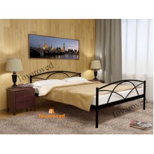 Кровать полуторная металлическая 140х200 Метакам Палермо-2 Черный матовый