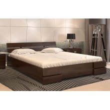 Кровать двуспальная 140x190 Дали Arbor Drev дерево бук Орех Темный