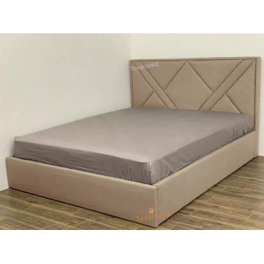 Кровать двуспальная Астра 180x190 Mebel-Day с подъемным механизмом Велюр Бежевый Канна (05)