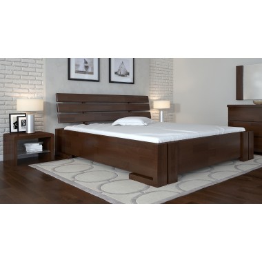 Кровать двуспальная 140x190 Домино Arbor Drev дерево бук Орех Темный