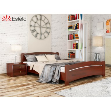 Кровать полуторная деревянная 120х200 Estella Венеция Махонь (Щит-104) Л2.5